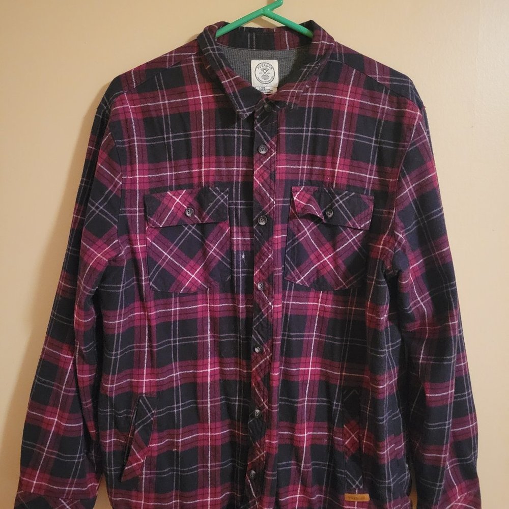 Red/Black Voyager Thick Flannel Overshirt